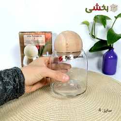بانکه شیشه ای مدل درب چوبی پاشاسازه