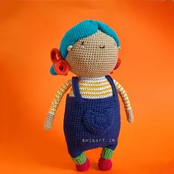 عروسک بافتنی دختر مدل لولیتا کد 43 - فروشگاه شیبافت