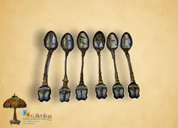 یک دست قاشق مینا جنس مسوار ‌روسی