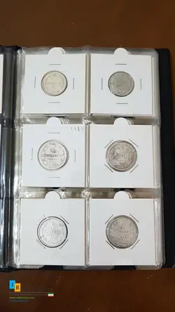 ۴۵عدد سکه خارجی قدیمی همگی نقره و اکثرا سکه های بسیار کمیاب مجموعه ای بسیار کمیاب