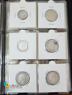 ۴۵عدد سکه خارجی قدیمی همگی نقره و اکثرا سکه های بسیار کمیاب مجموعه ای بسیار کمیاب