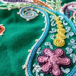 تابلو دست ساز طرح گل عباسی رشتی دوزی