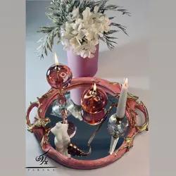 ست اکسسوری سینی گلدان شمع نگار