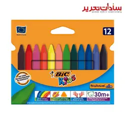 Bic مداد شمعي 12 رنگ سه گوش