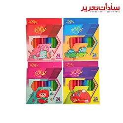 Looky مداد رنگي مقوايي 24 رنگ