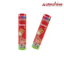 panter مداد رنگي فلزي استوانه 12 رنگ