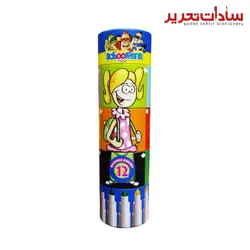 school fans کد 9277 ماژيک استوانه اي پازل 12 رنگ