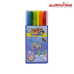 school fans کد 9281 ماژيک کيفي 12 رنگ