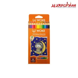 WOKE کد 12-9403 مداد 12 رنگ بلند مقوايي شش گوش