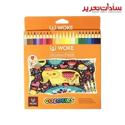 WOKE کد 24-9403 مداد 24 رنگ بلند مقوايي شش گوش