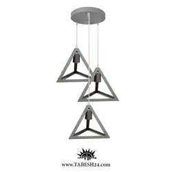 آویز مدرن سه شعله هرمی طوسی