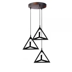 آویز مدرن سه شعله هرمی مشکی