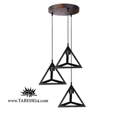 آویز مدرن سه شعله هرمی مشکی