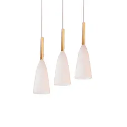 چراغ آویز قیفی فلزی سفید مدل 6033/3