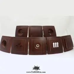 کلید و پریز خیام الکتریک مدل پرشین طرح چوب
