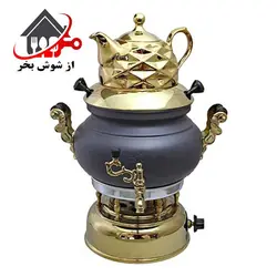 سماور گازی مدل سناتور مشکی طلایی 6 لیتر RASHA | از شوش بخر (تهران)