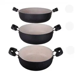 ماهیتابه گرانیتی دو دسته 3 تایی| مدل 202