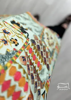 کت تافته ابریشم زری دوزی سبز طرح فیلی کد 696