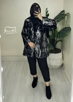 پالتو خز پتینه مشکی کد 744