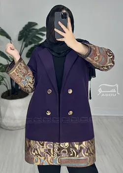 پالتو فوتر طرحدار بنفش کد 751