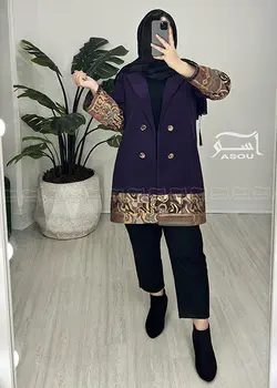 پالتو فوتر طرحدار بنفش کد 751