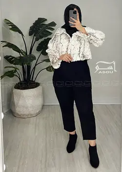 کراپ کت خز پتینه سفید کد 761