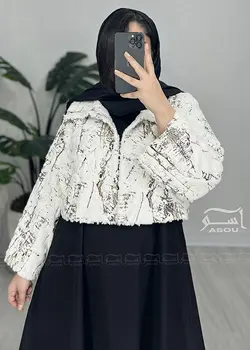 کراپ کت خز پتینه سفید کد 761