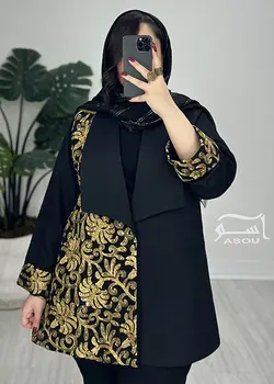 کت سوزندوزی مشکی طلایی کد 765