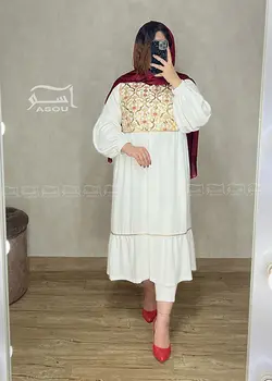 مانتو سوزندوزی سفید مغزی دوزی کد 652