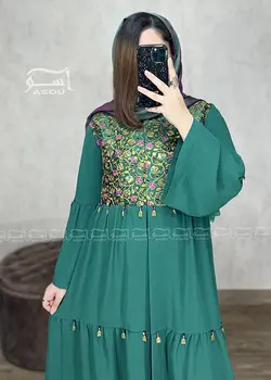 مانتو سوزندوزی هندی سبز کد 602