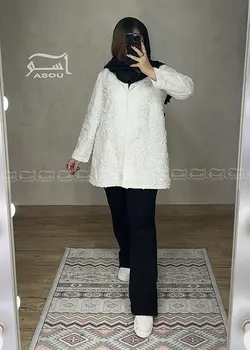 کت خامه دوزی سفید کد 595