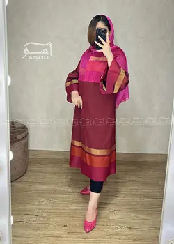 مانتو ارگانزا هندی قرمز کد 612