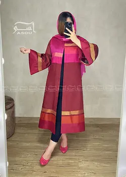 مانتو ارگانزا هندی قرمز کد 612