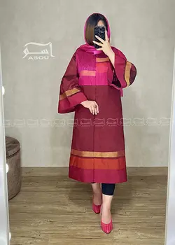 مانتو ارگانزا هندی قرمز کد 612