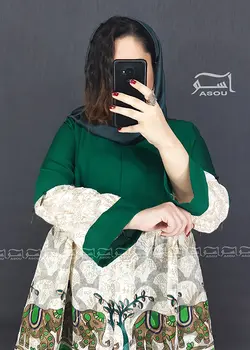 مانتو ارگانزا هندی کوتاه کد 418