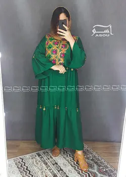 مانتو سوزن دوزی هندی سبز کد 412