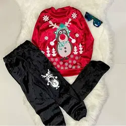 بلوزشلوار کلاه یلدایی گوزن کد: 5328