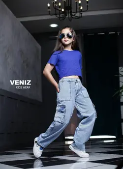 شلوار کارگو شش جیب جین و کتان کد:8185