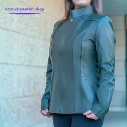 کاپشن زنانه چرم مدل G1094