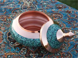 شکلات خوری بزرگ فیروزه کوبی بشقاب پرنده آقاجانی