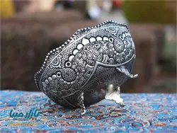 کاسه قلم زنی شده نقره نمای اصفهان