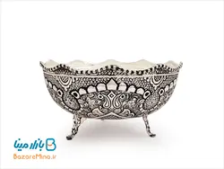 کاسه قلم زنی شده نقره نمای اصفهان