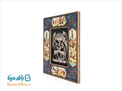 تابلو قلم زنی با قاب نقاشی شکارگاه