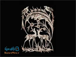 تابلو قلم زنی با قاب نقاشی شکارگاه