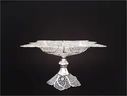 شیرینی خوری 4 گوش پایه دار ملیله کاری