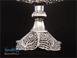 شیرینی خوری 4 گوش پایه دار ملیله کاری