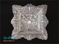 شیرینی خوری 4 گوش پایه دار ملیله کاری