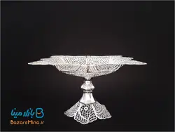 شیرینی خوری 4 گوش پایه دار ملیله کاری