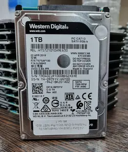 هارددیسک اینترنال لپتاپ 2.5 اینچی وسترن دیجیتال مدل WD Black ظرفیت 1 ترابایت+6 ماه گارانتی تعویض+7200RPM