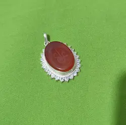 مدال عقیق معدنی ❤️ همراه با حرز امام جواد